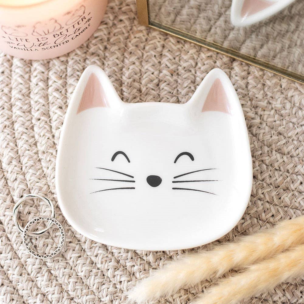 Hvit Katt Trinket Skål