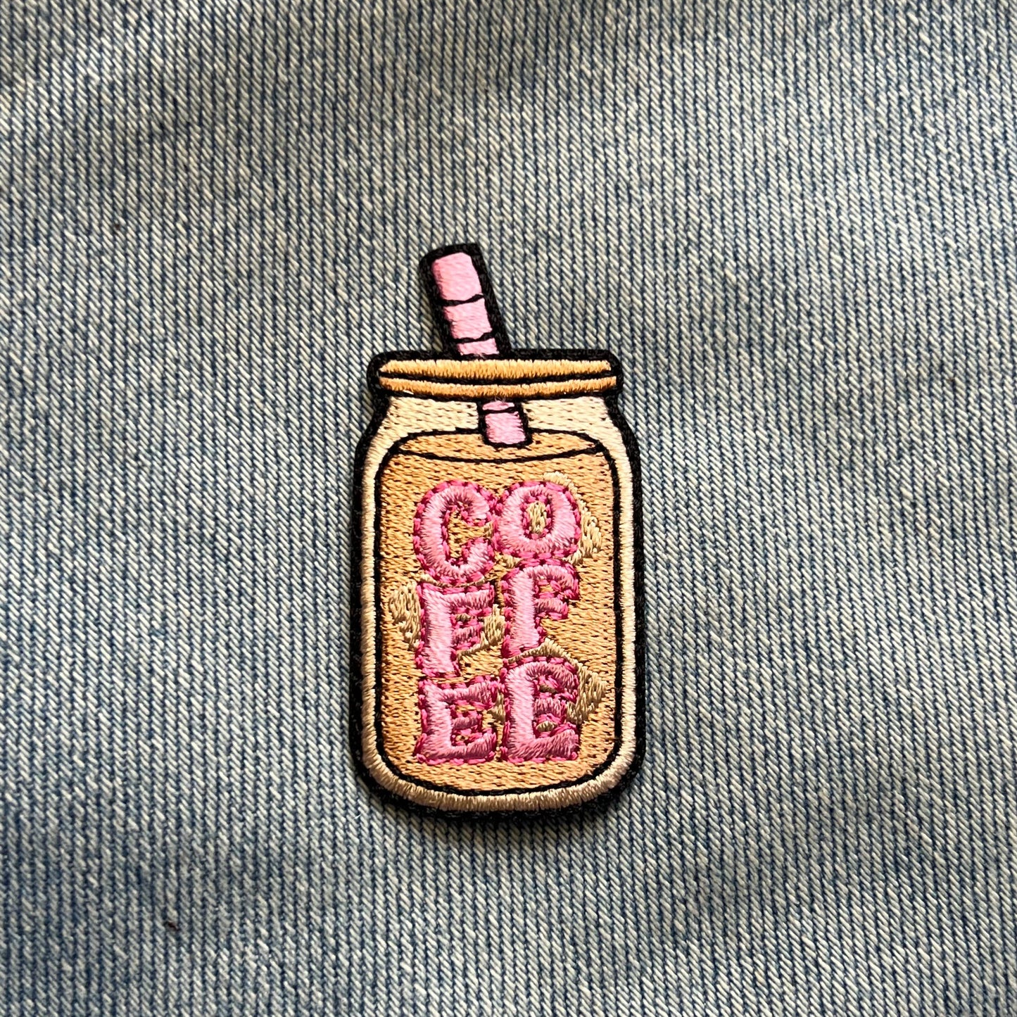 Iskaffe Brodert Strykemerke