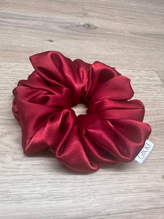 XL rød sateng hårstrikk