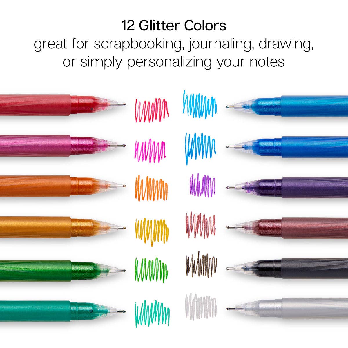Glitter Gelpenner - 12-pk