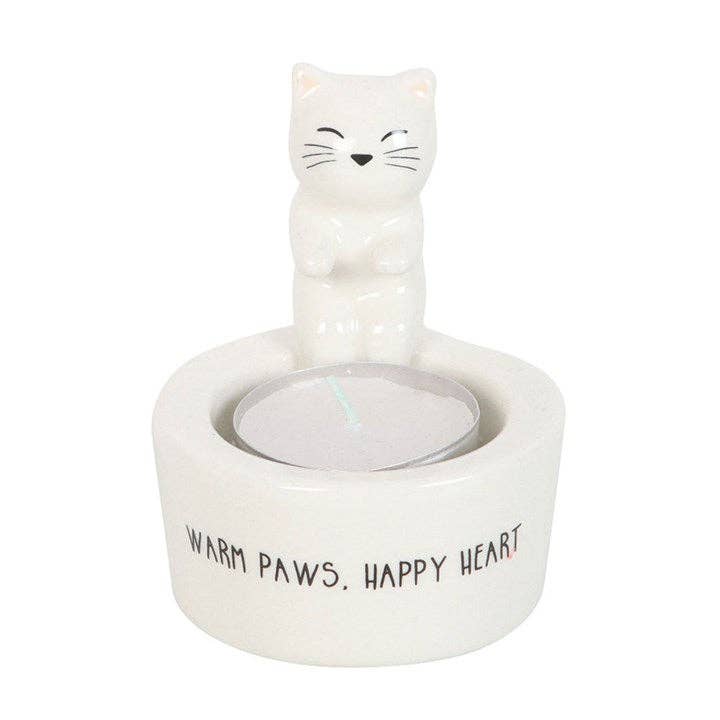 Hvit Katt Telysholder