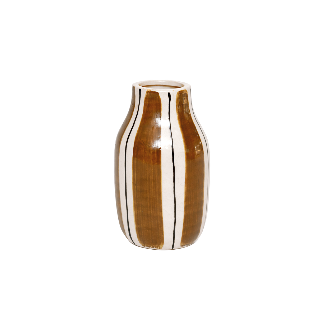Giulia vase PM brown striped D9.5 H15.5 cm
