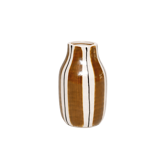Giulia vase PM brown striped D9.5 H15.5 cm
