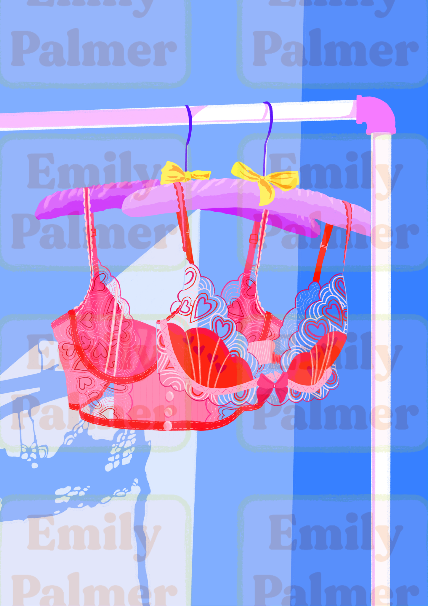 Light Blue Lingerie Kunsttrykk A3