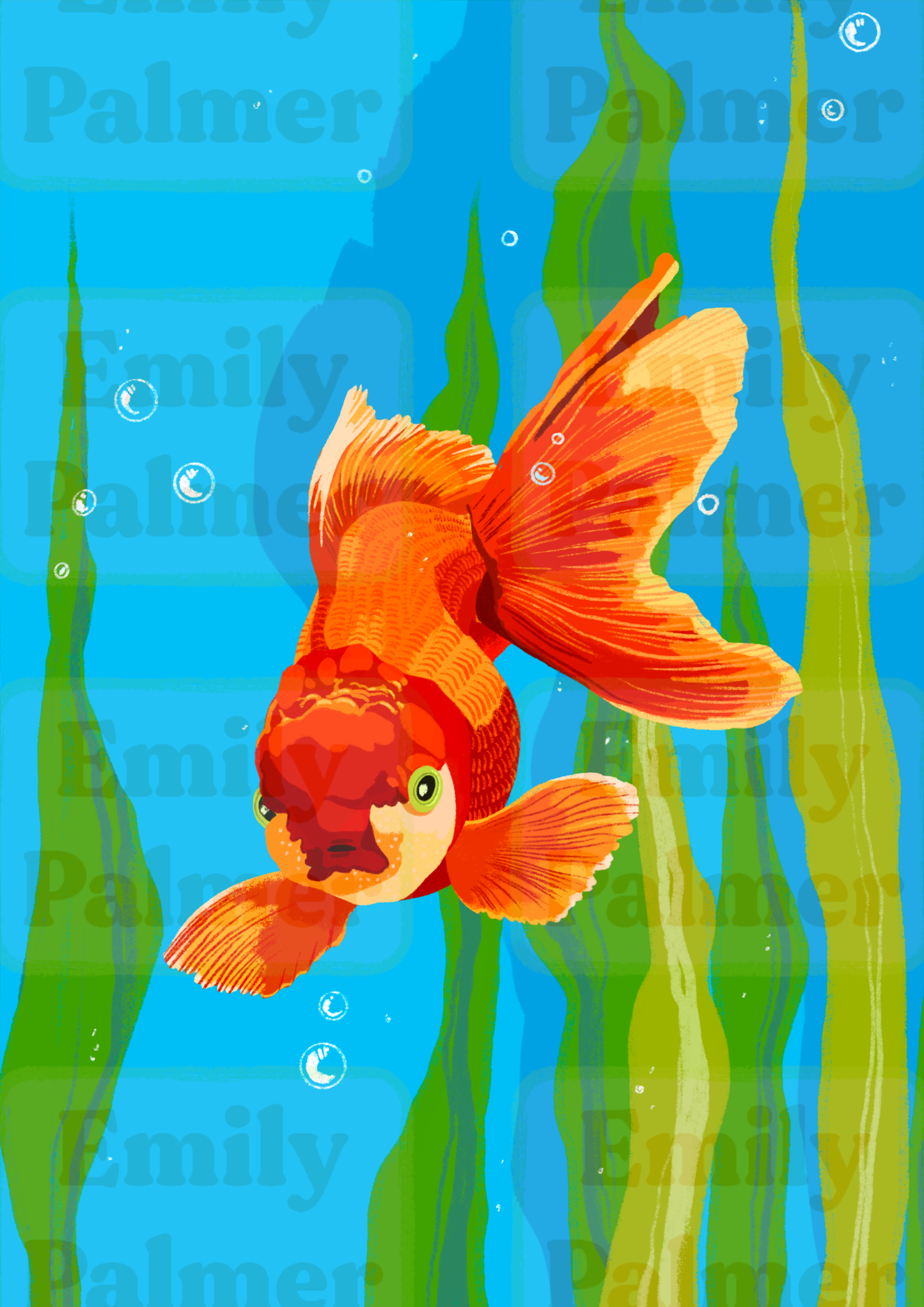 Vibrant Goldfish Kunsttrykk A5