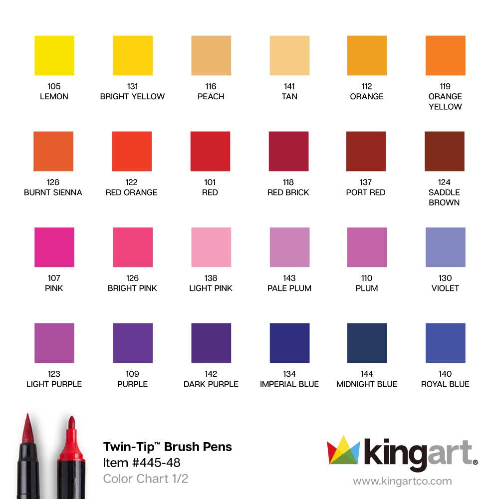 PRO Twin-Tip™ Brush Pens - 48 Farger