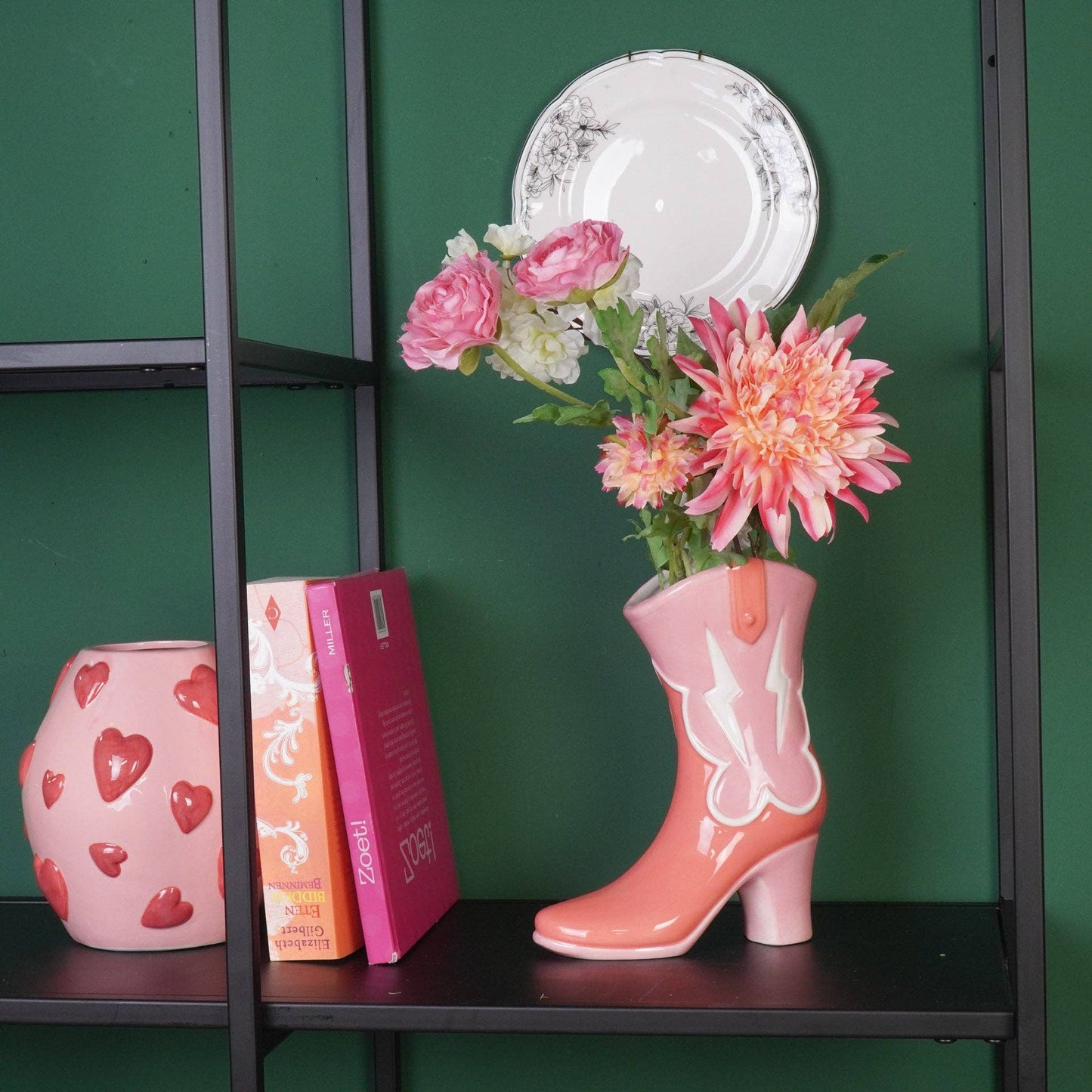Rosa Cowboy Støvel - Vase - 16,5x10.5x26,5cm