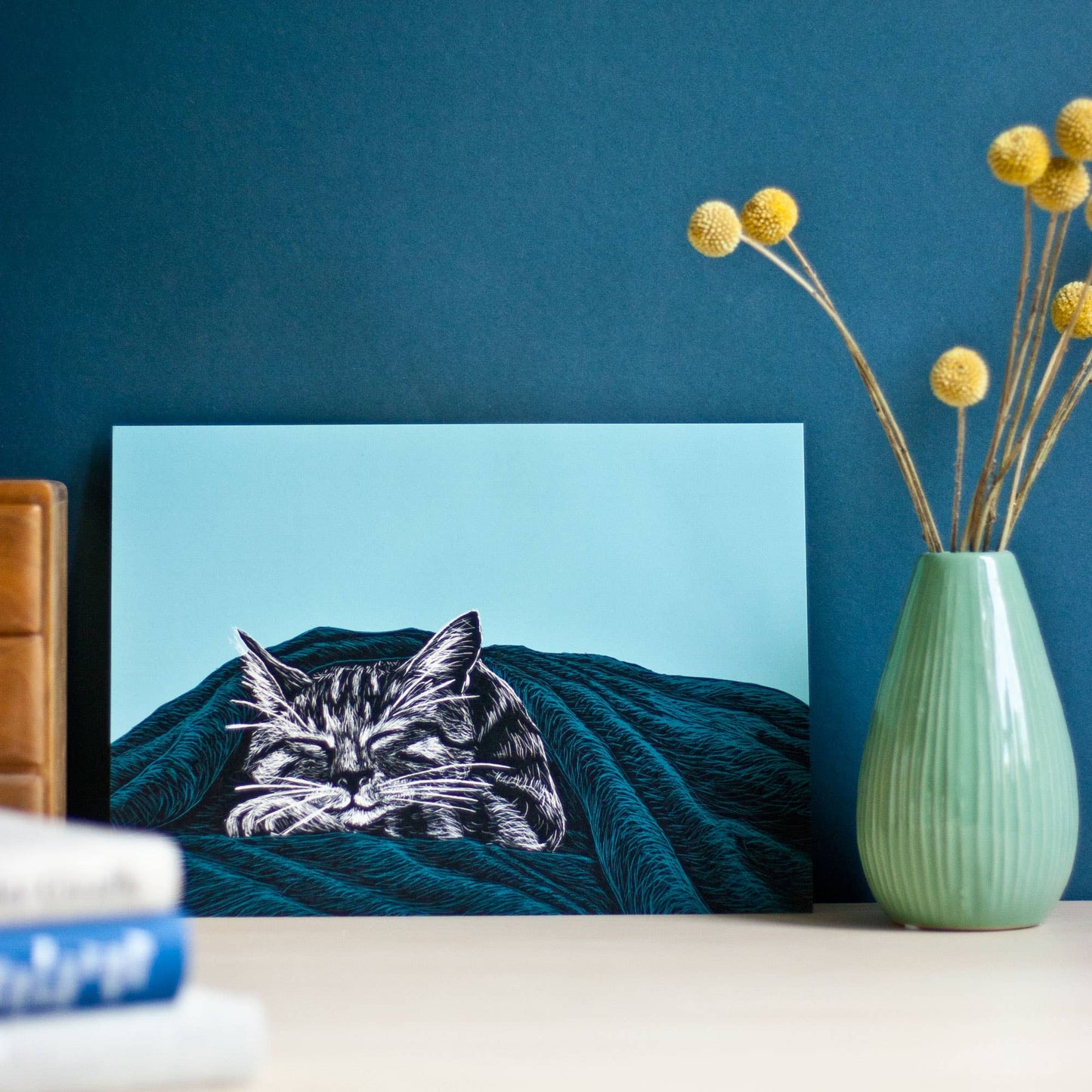 Sovende Katt - Kunsttrykk - A4