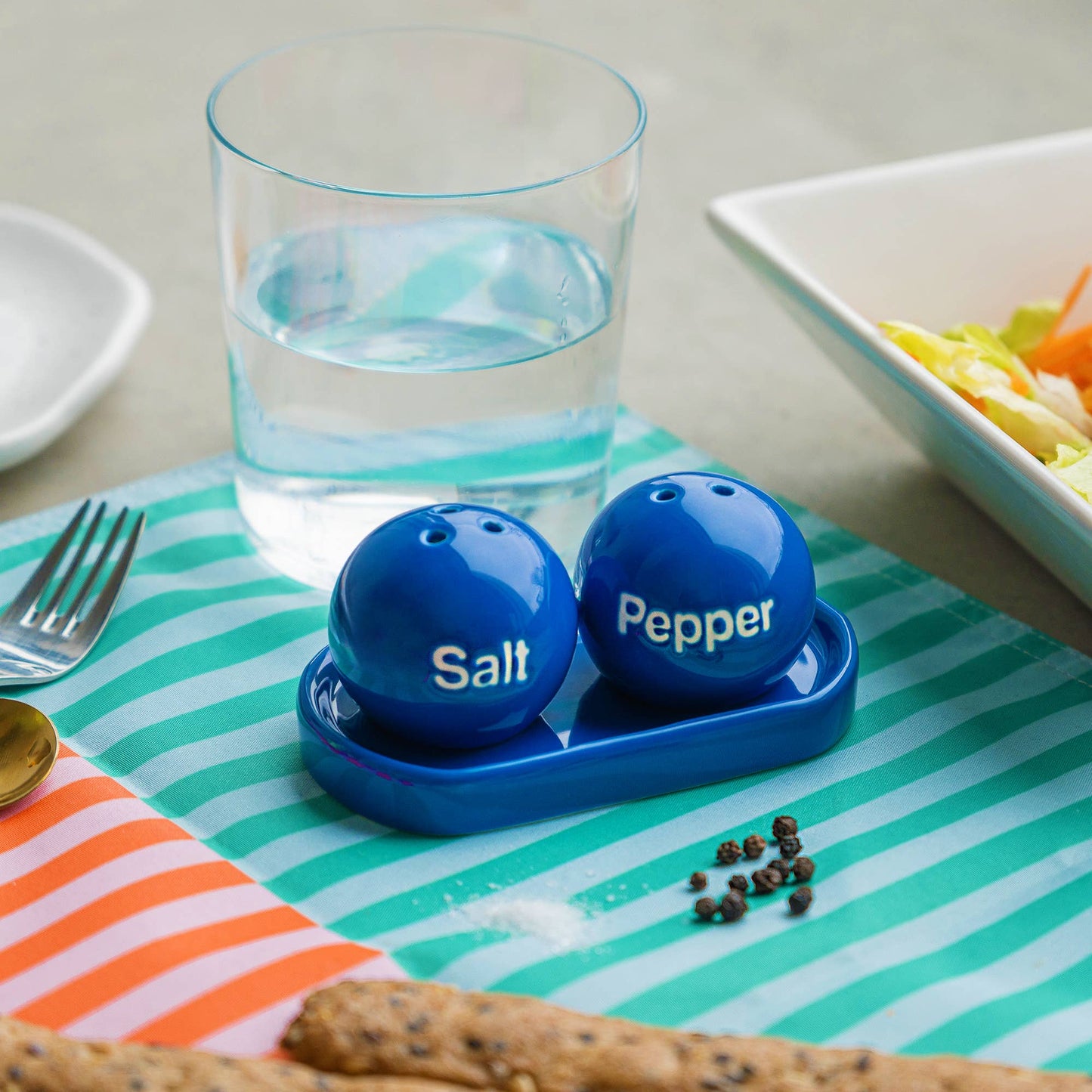 Blå Ping Pong Salt & Pepperbøsser