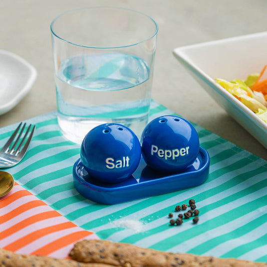 Blå Ping Pong Salt & Pepperbøsser