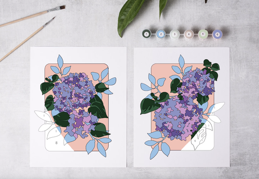 Paint-By-Numbers Sett - Hortensia