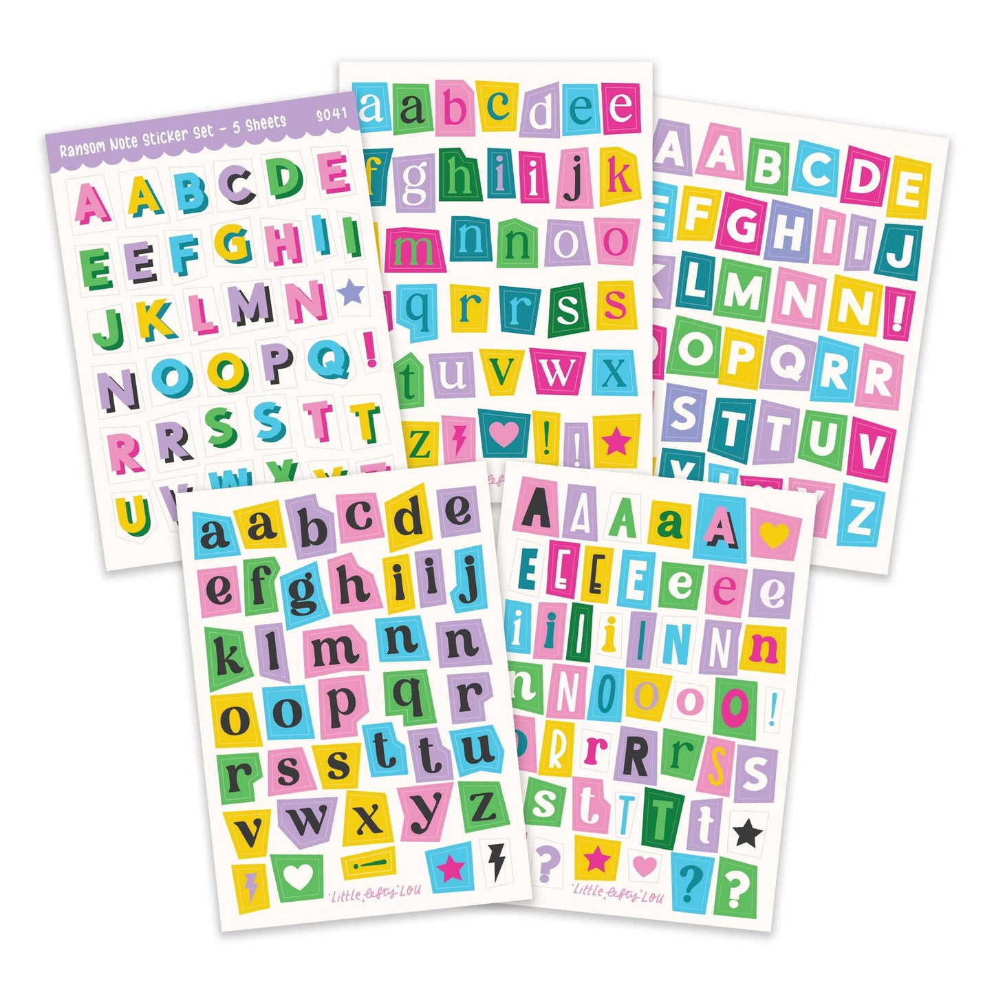 Ransom Note Klistremerkeark - 5 Ark Vannfast