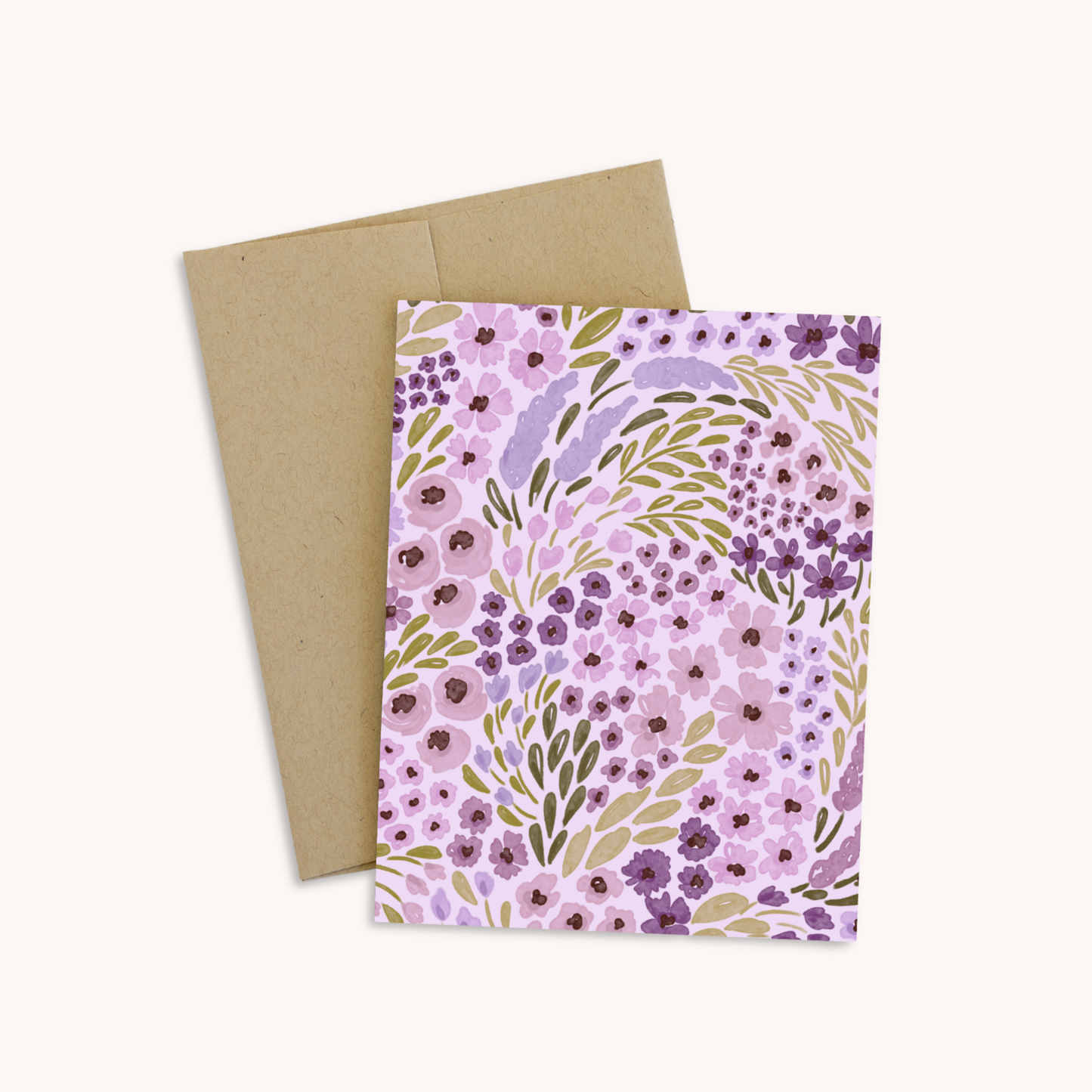 Lilac Floral Gratulasjonskort