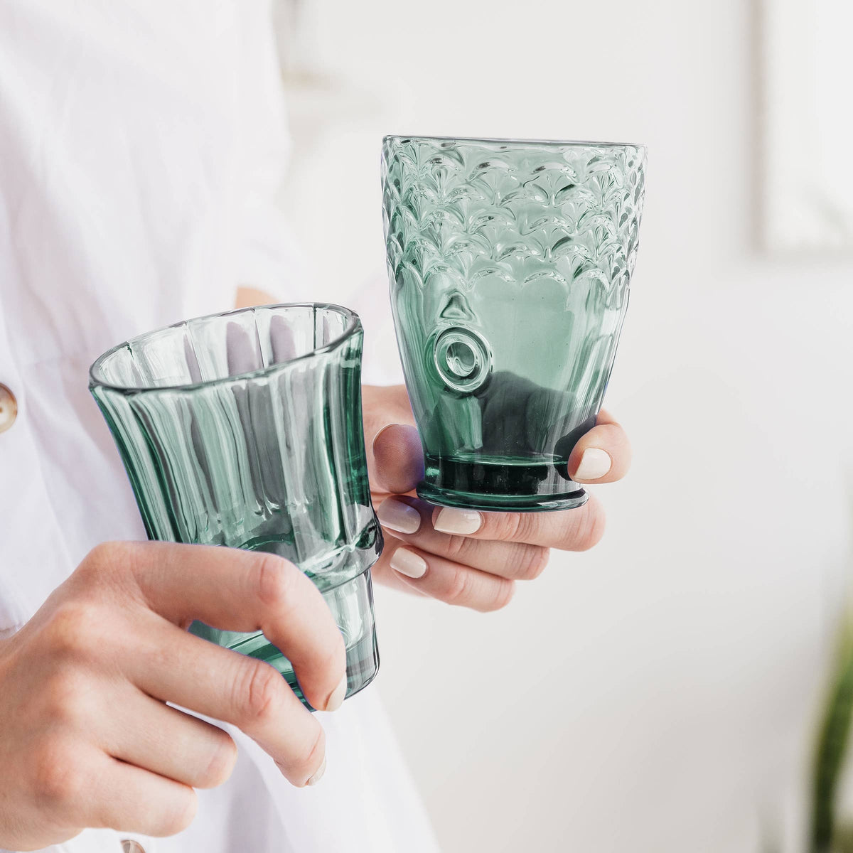 4 stk Stableglass – Fisk Grønn