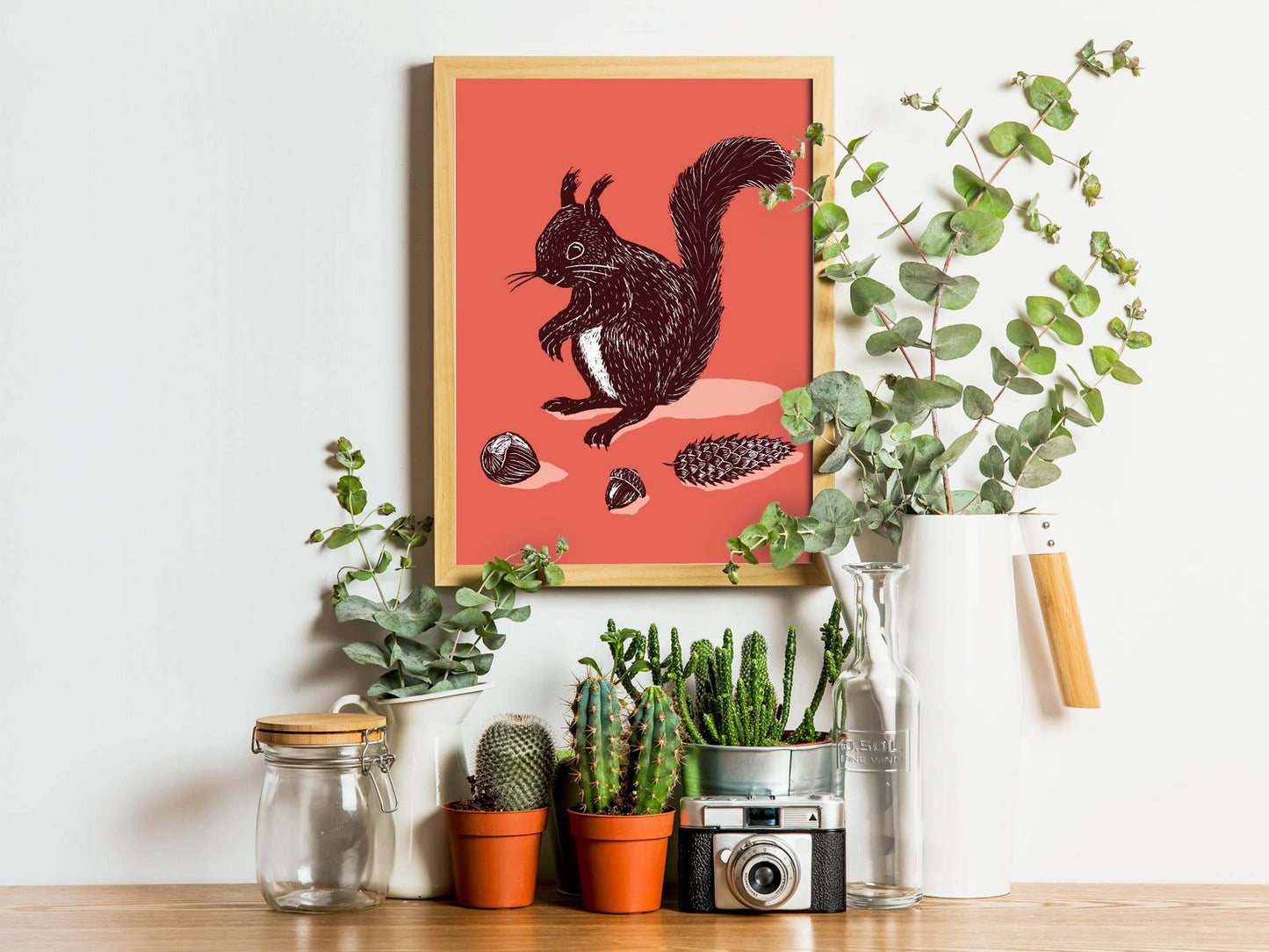 Ekorn - Kunsttrykk - A4