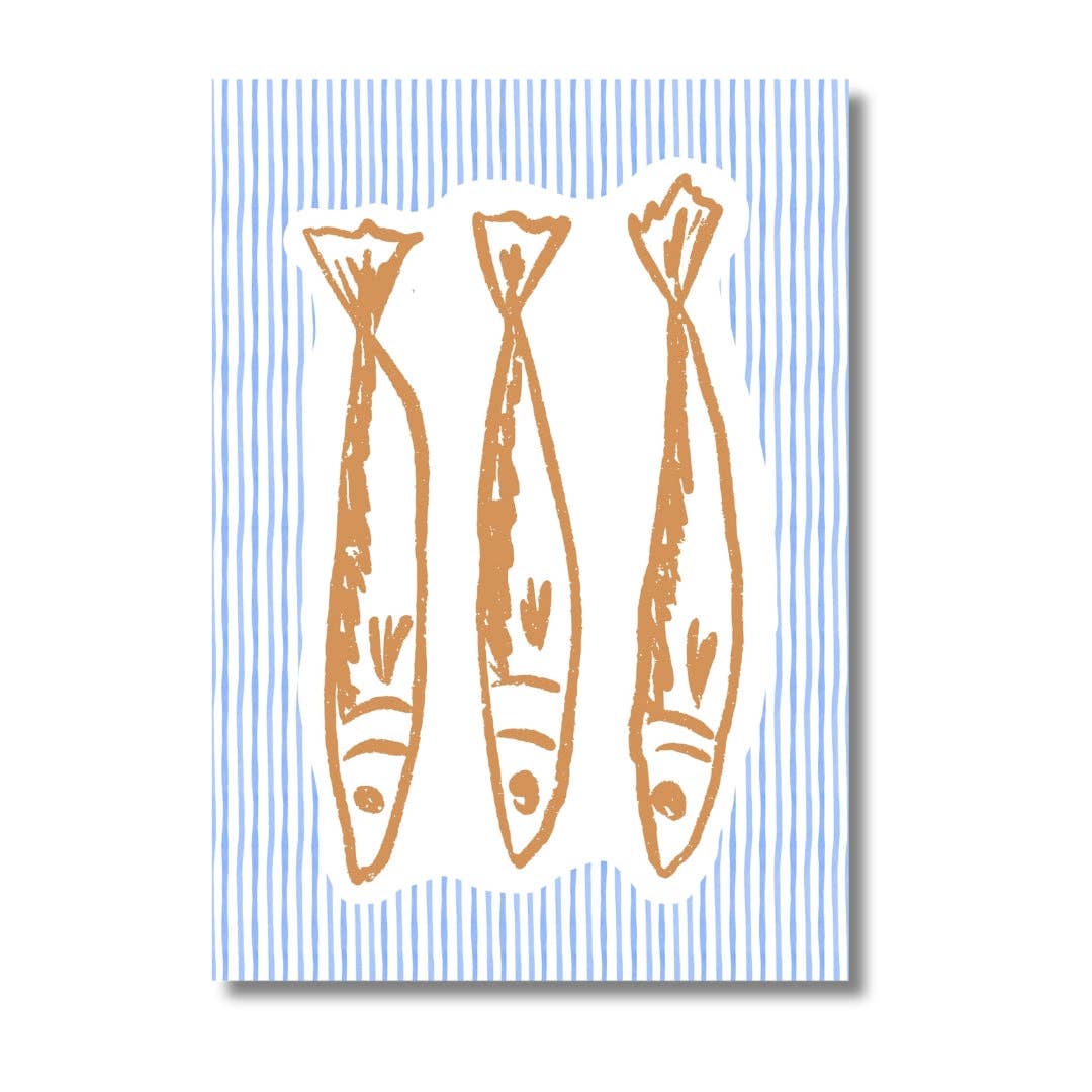 Three Little Fish - Kunsttrykk - A4