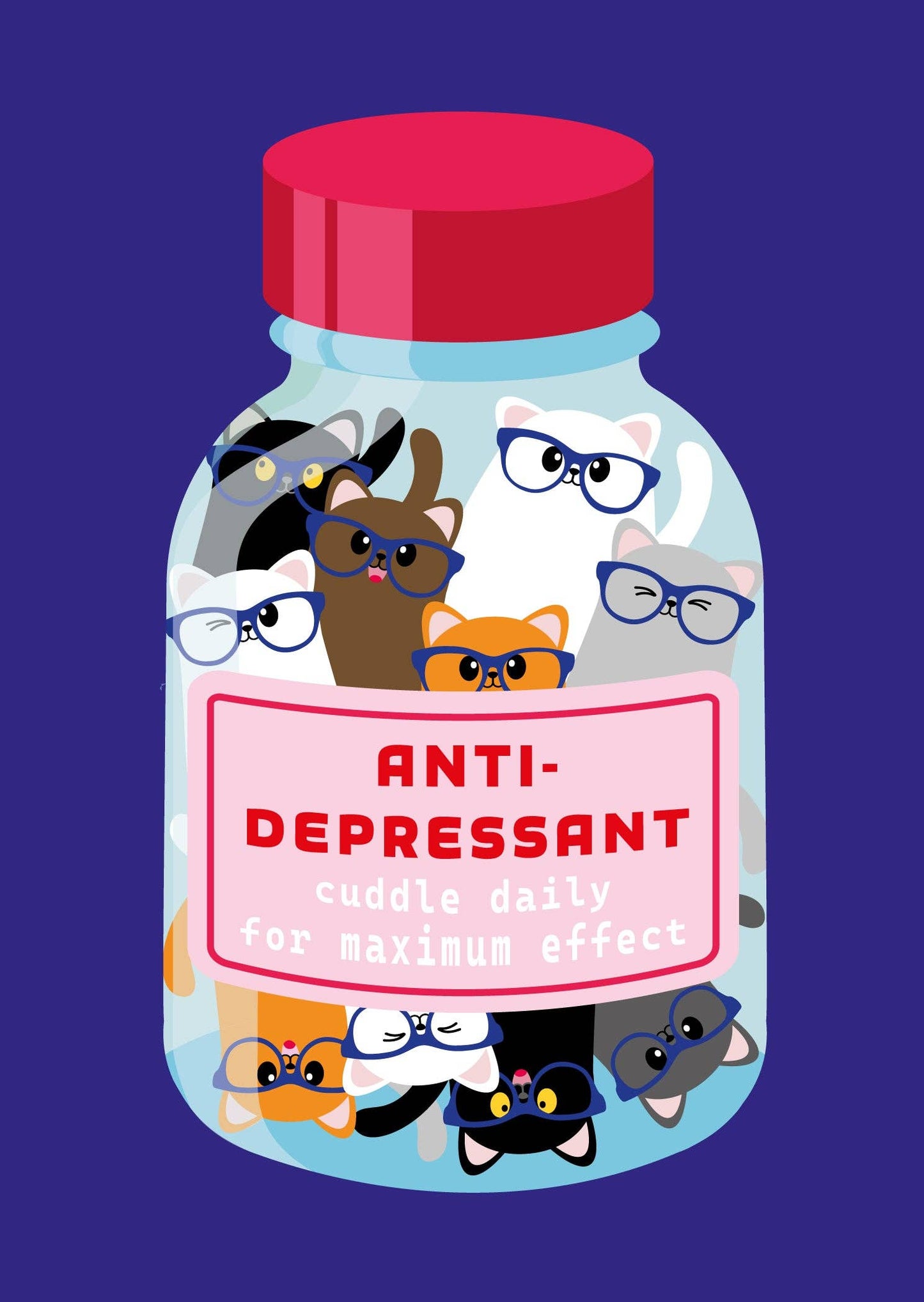 Anti-Depressant Katter - Postkort