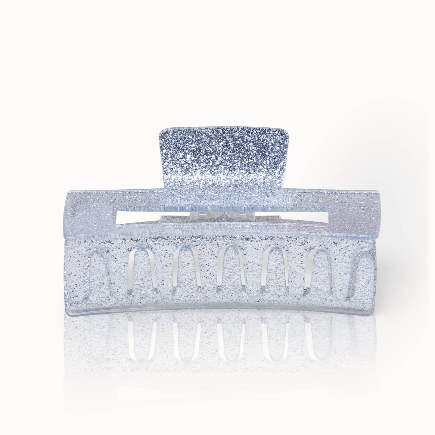 Sølv glitter XL hårklype