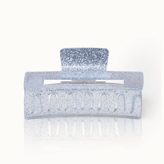 Sølv glitter XL hårklype