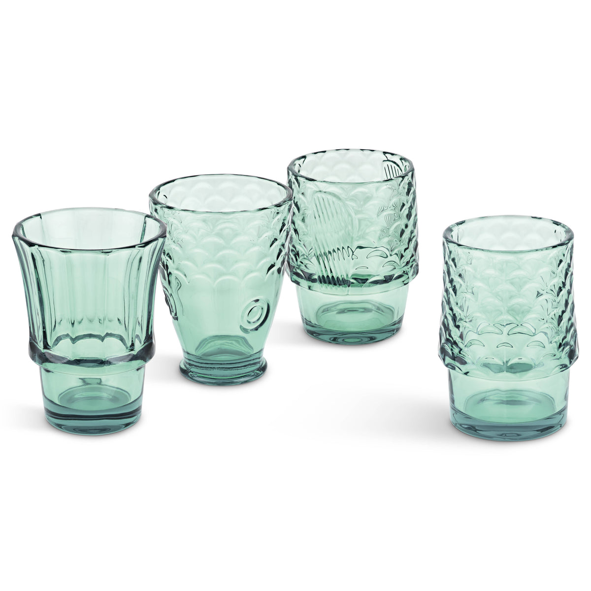 4 stk Stableglass – Fisk Grønn