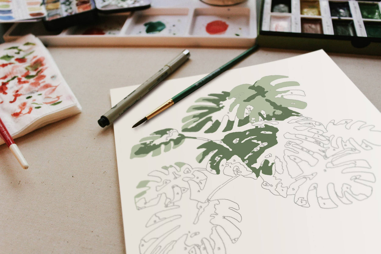 Paint-By-Numbers Sett - Planter