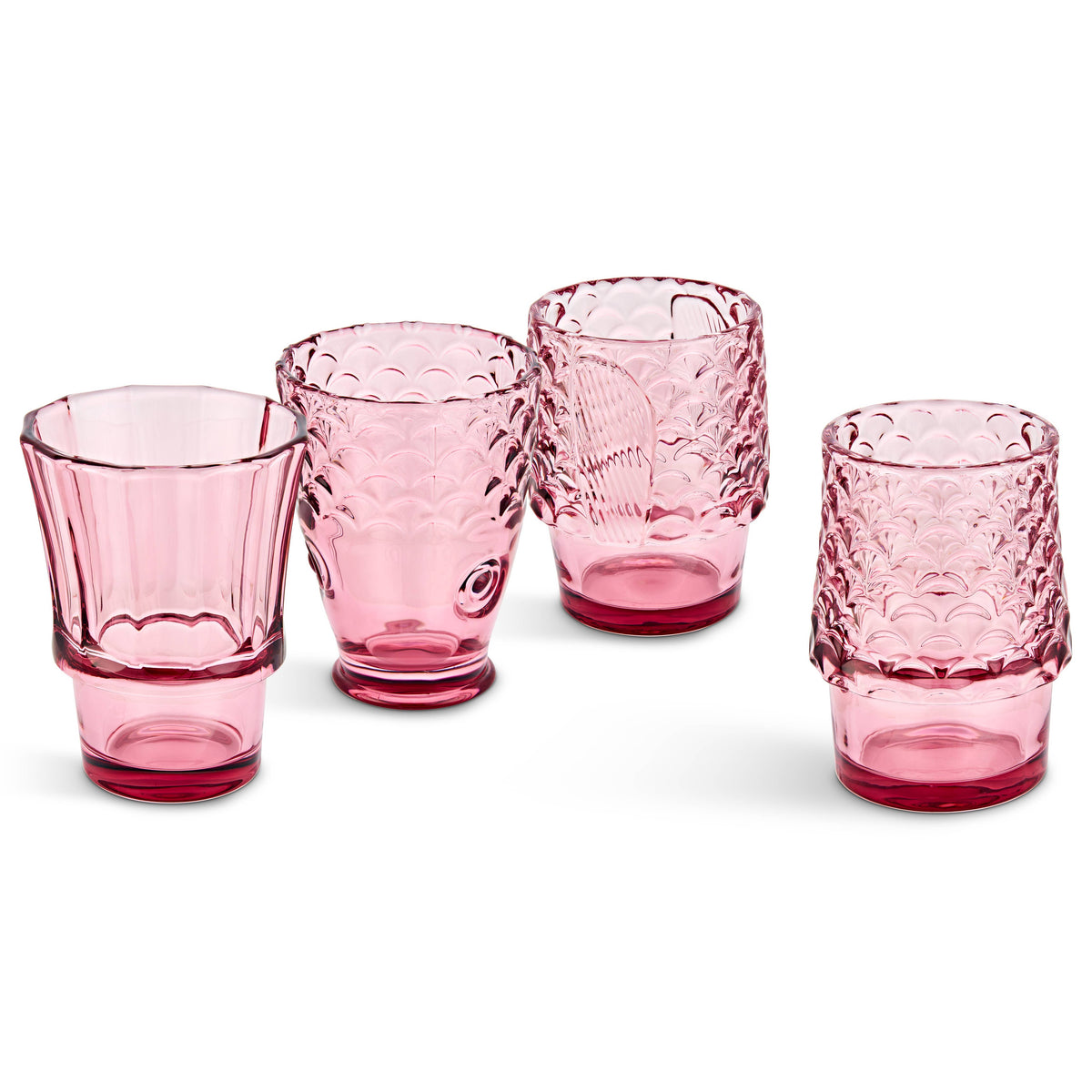 4 stk Stableglass – Fisk Rosa