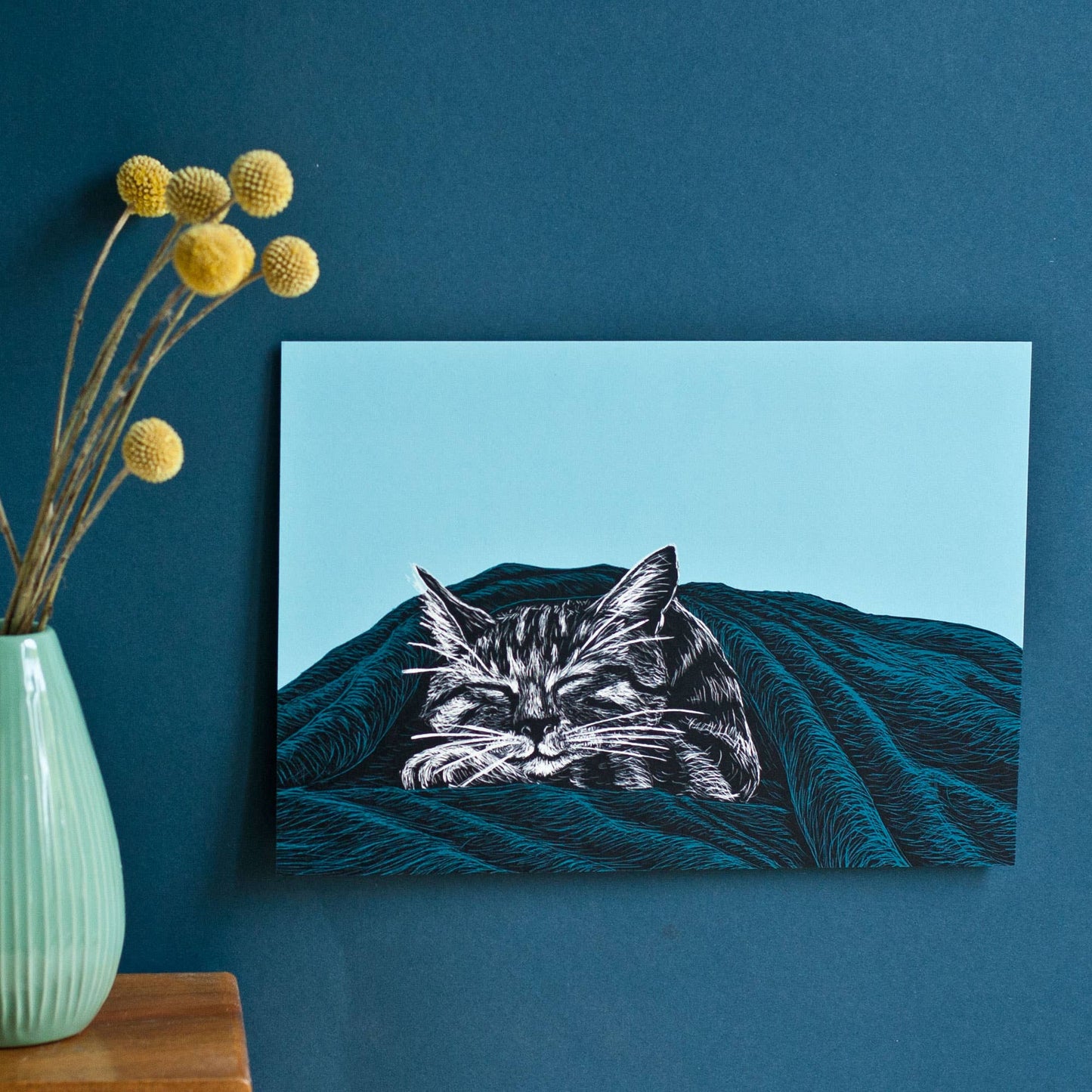Sovende Katt - Kunsttrykk - A4