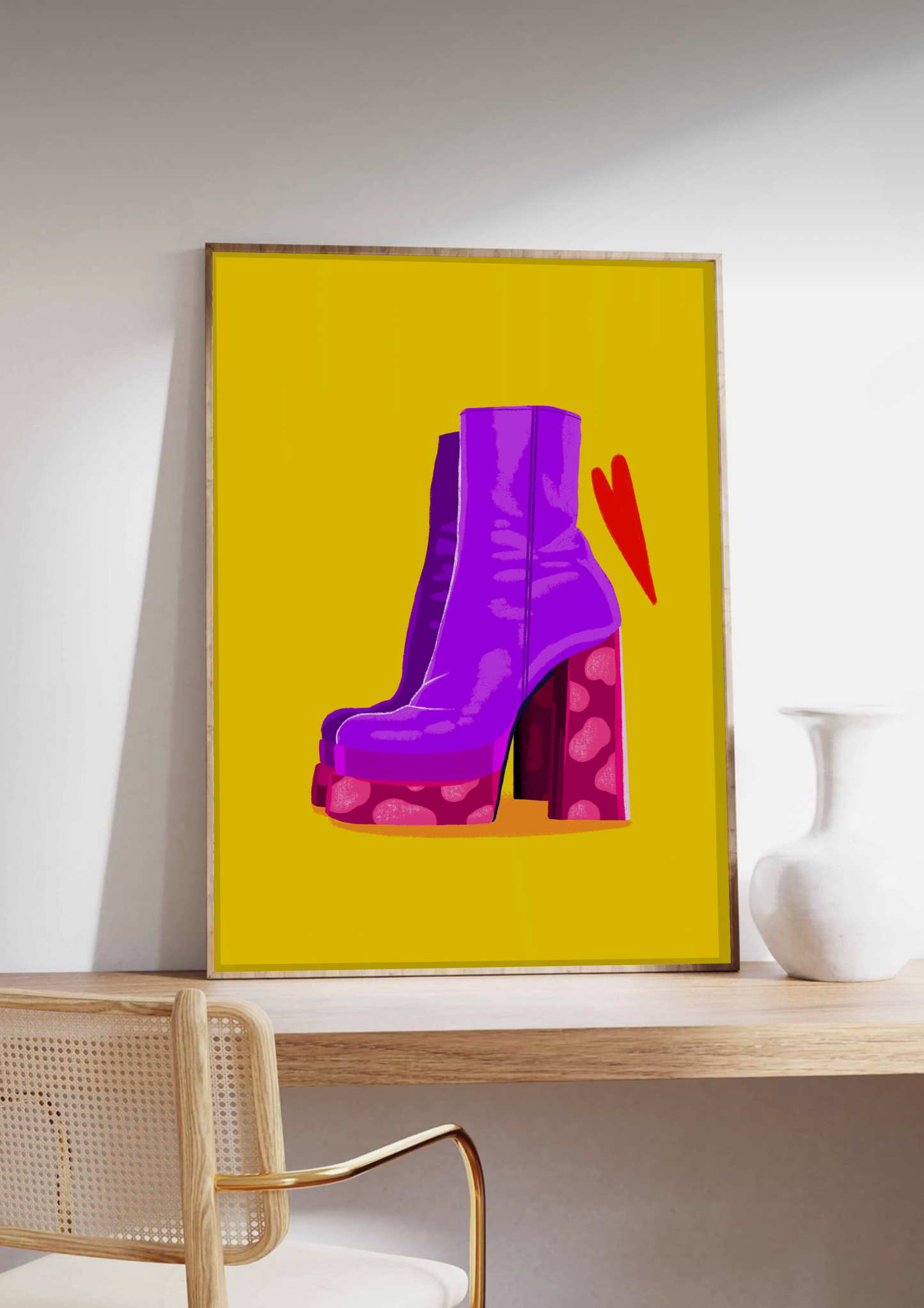 Purple BootsKunsttrykk A4