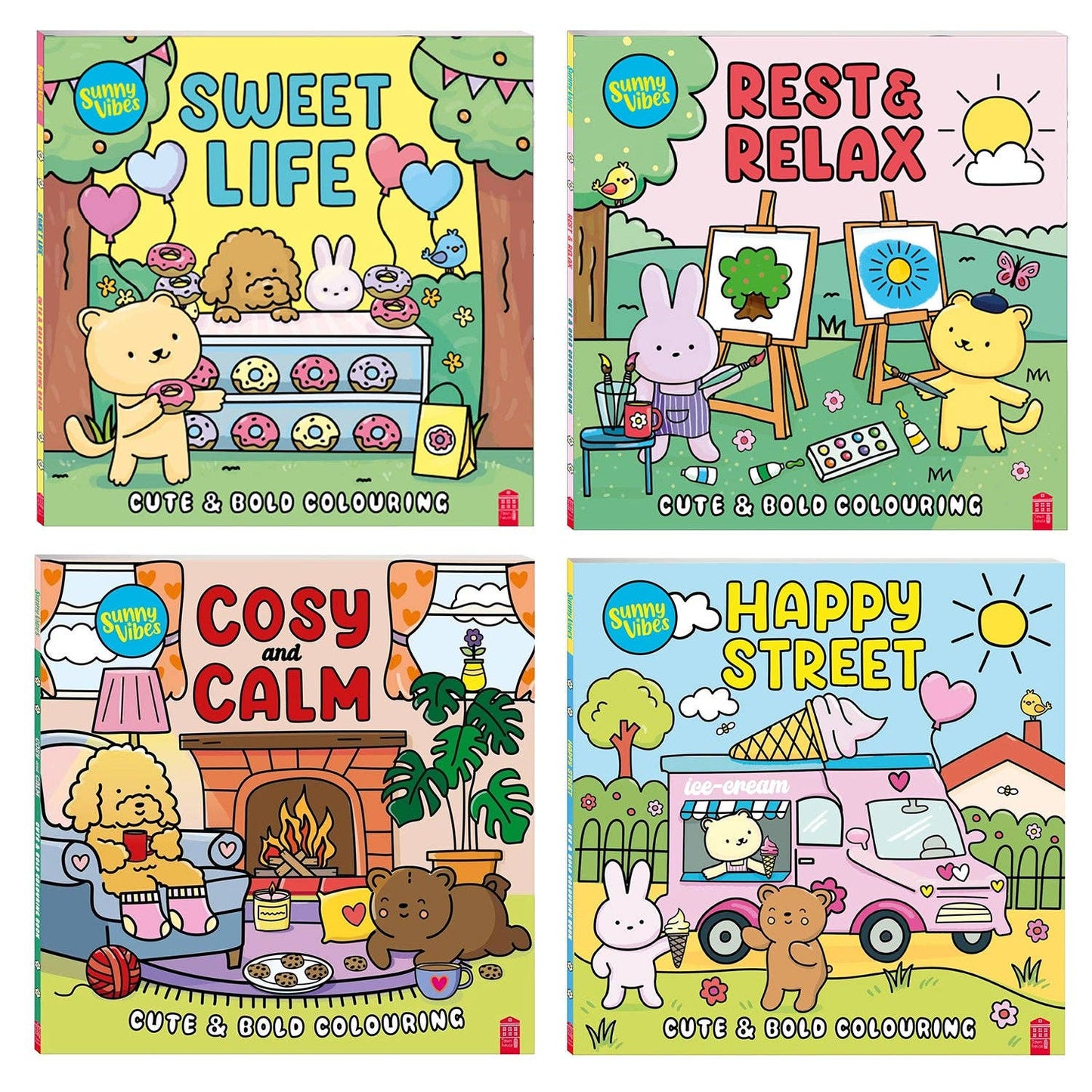 Sunny Vibes fargeleggingsbøker