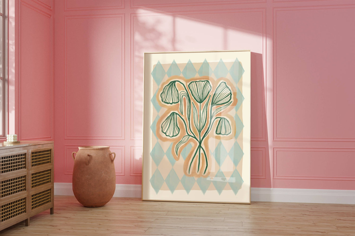 Floral Linje - Kunsttrykk - A5