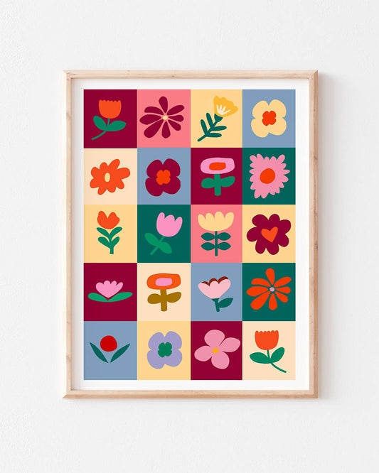 Floral Patchwork - Kunsttrykk - 30x40 cm