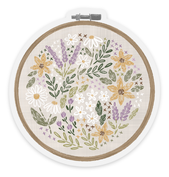 Broderi Klistremerke - Gjennomsiktig - 7 cm x 7 cm