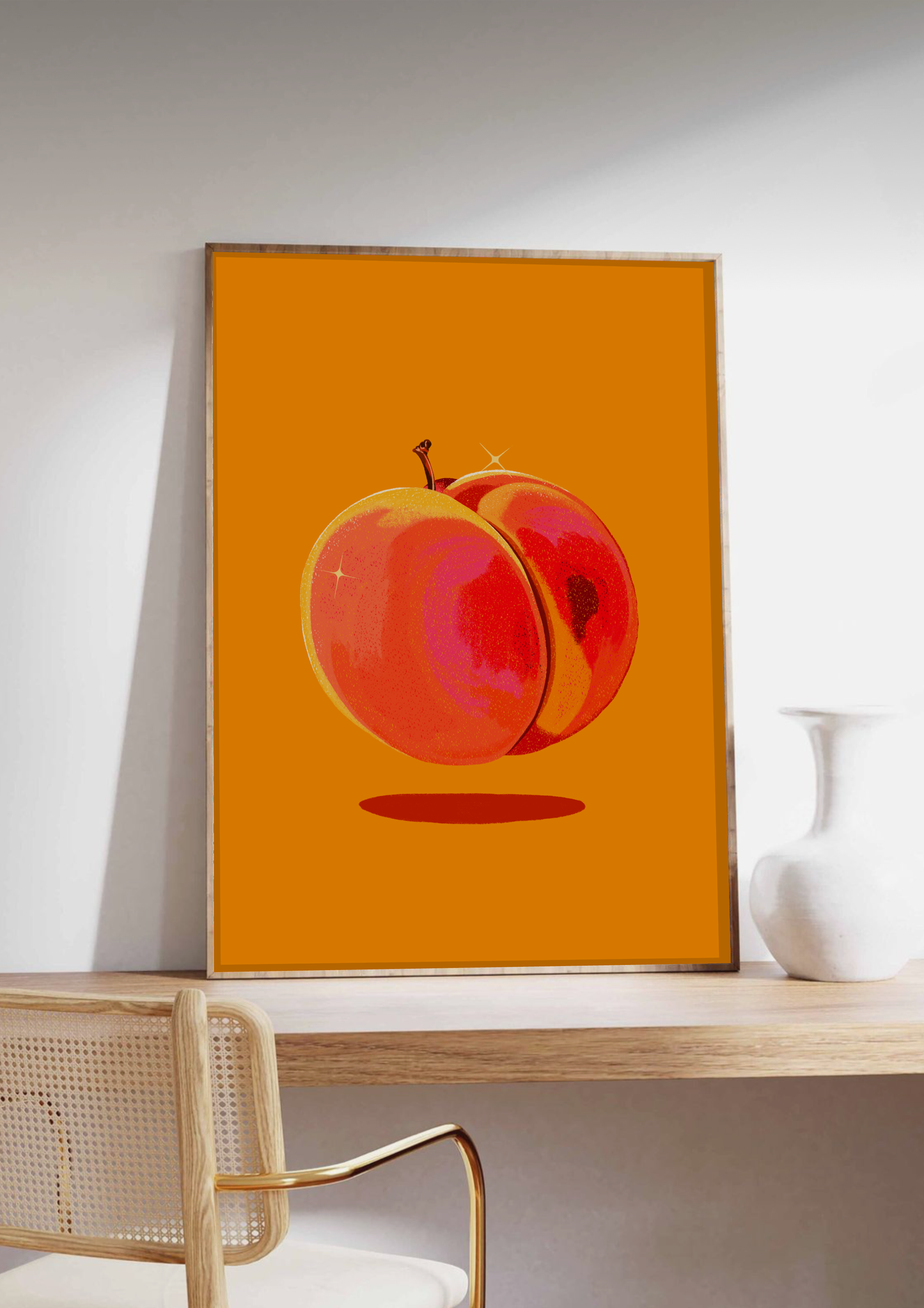 Peach Fruit Kunsttrykk A4