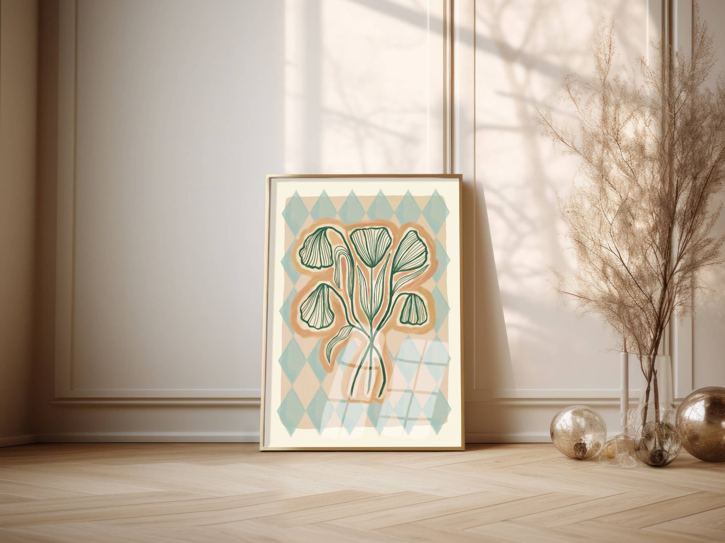 Floral Linje - Kunsttrykk - A5