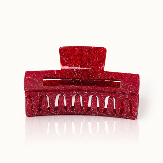 Rød glitter XL hårklype