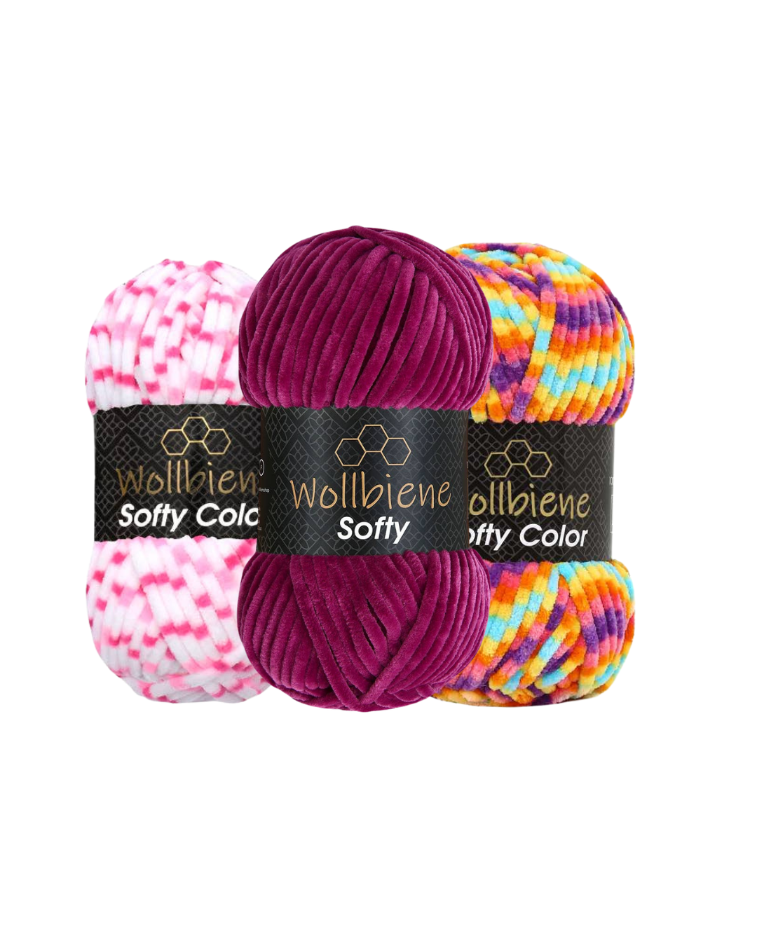Wollbiene Chenille Garn 100 g