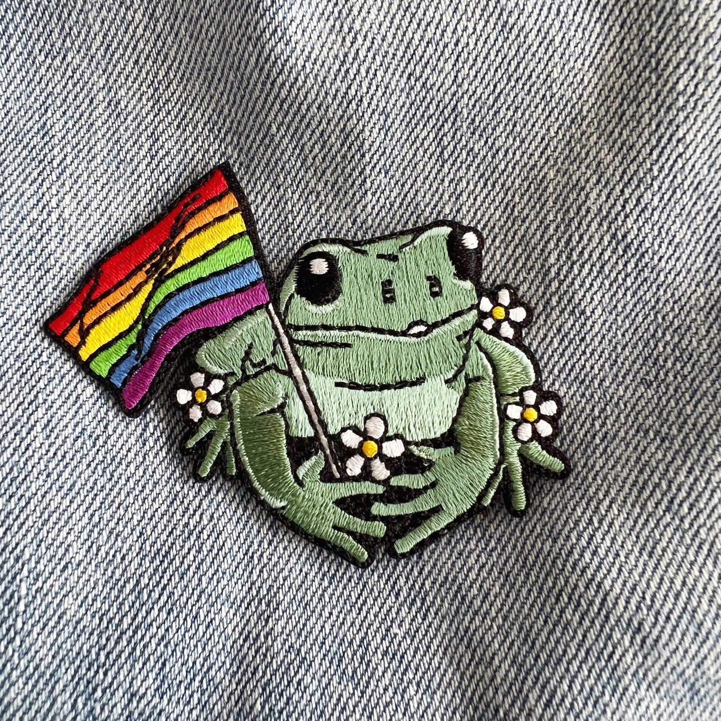 Frosk Med Prideflagg Strykemerke
