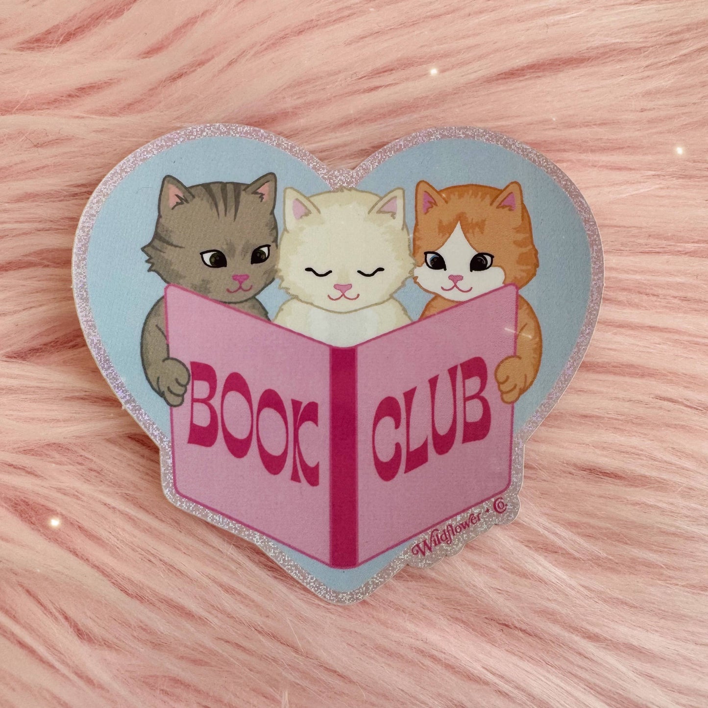 Cat Book Club Klistremerke
