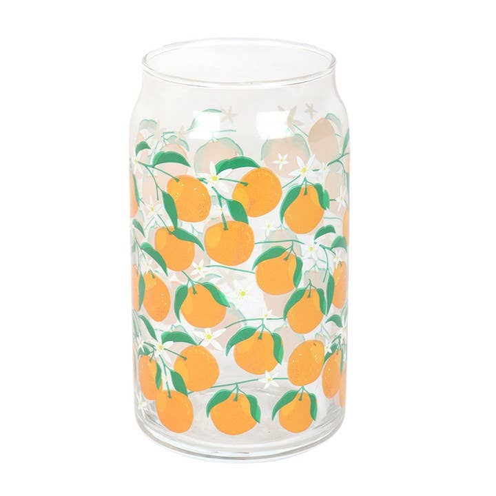 Orange Print Glass