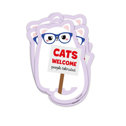 Klistremerke - Cats Welcome People Tolerate