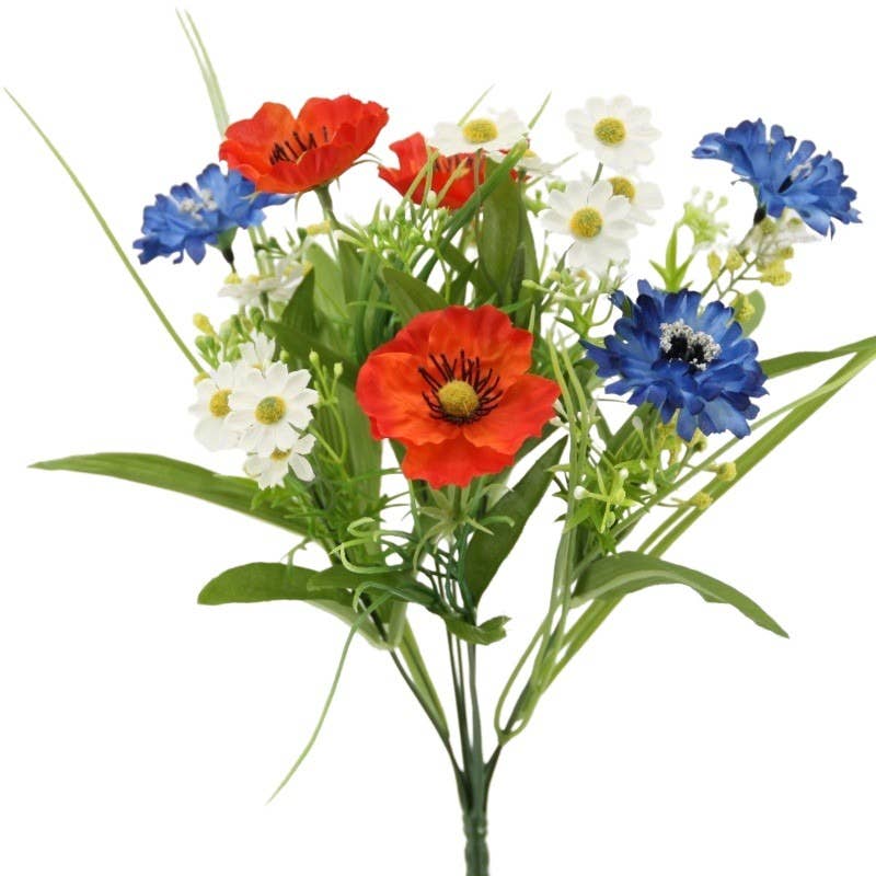 Field bouquet of poppy/grain/chamomile 35 cm colorful