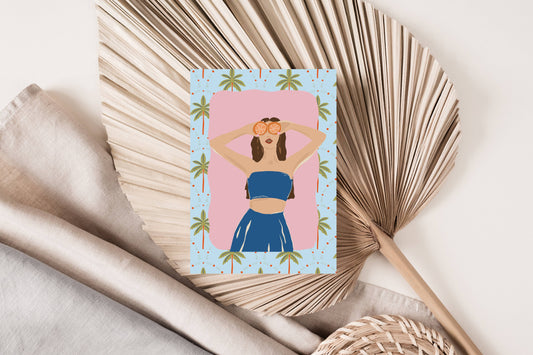 Palmtree chick - A5 - Kunsttrykk