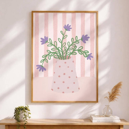 Lavender Blomstervase - Kunsttrykk - A4
