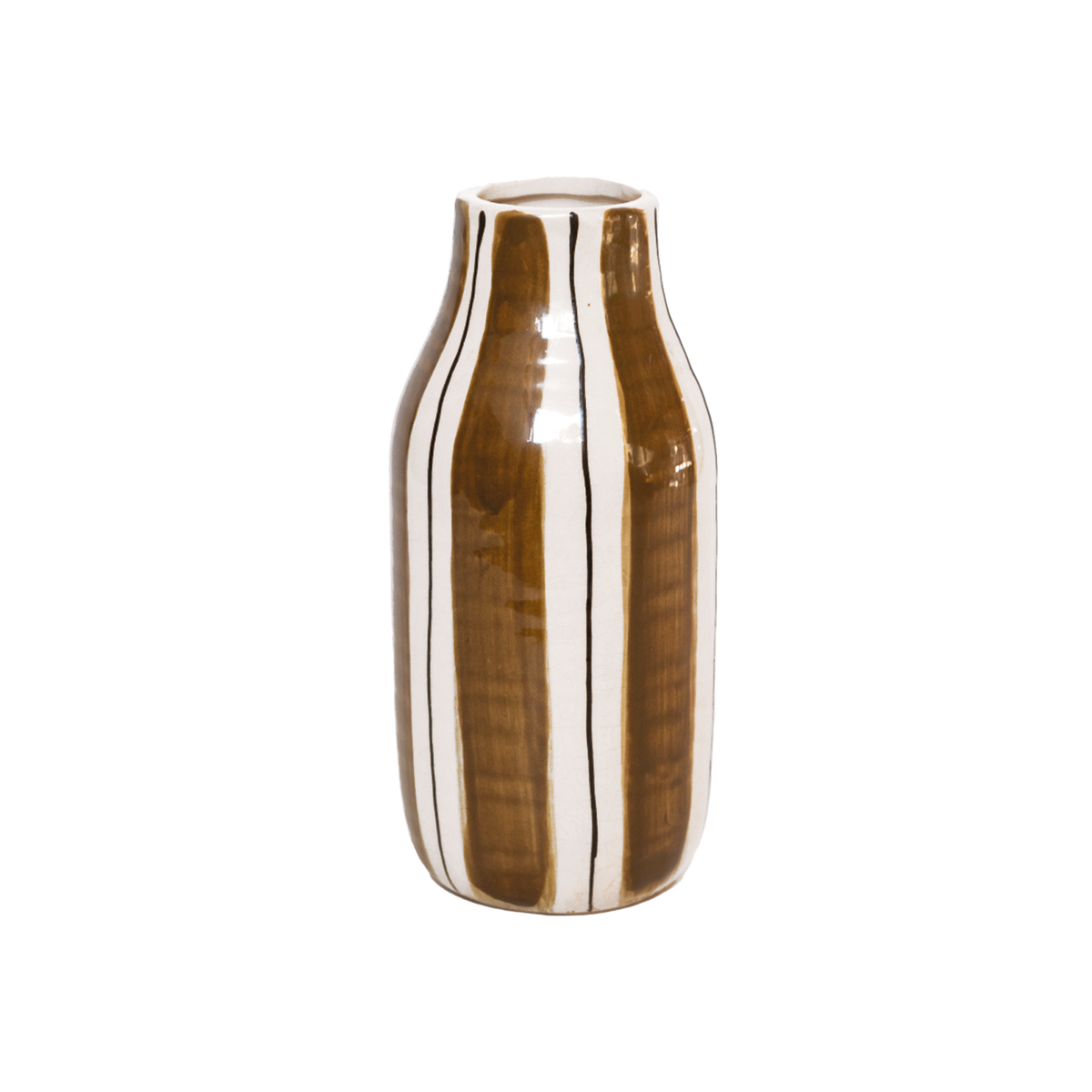 Giulia brown striped vase Ø10 × H20.5 cm