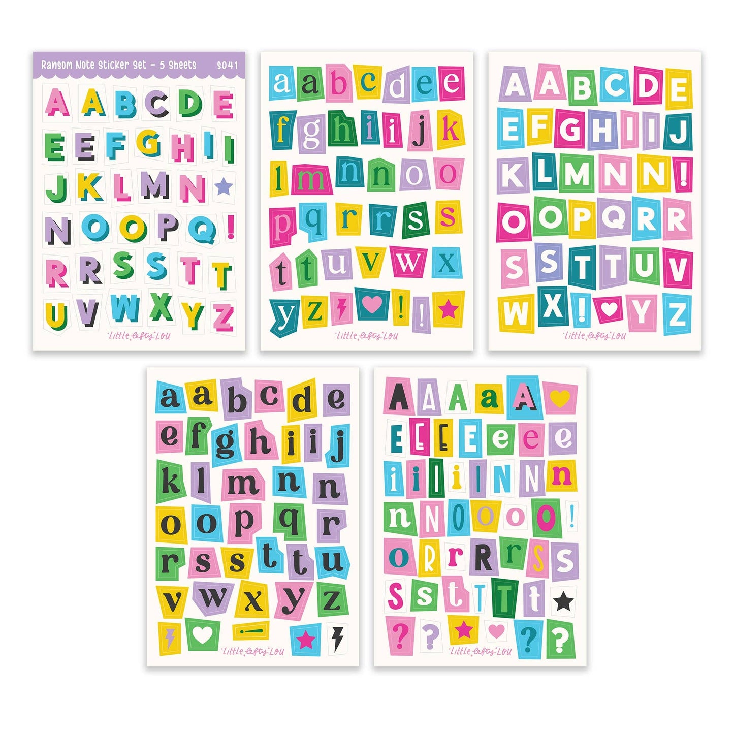 Ransom Note Klistremerkeark - 5 Ark Vannfast