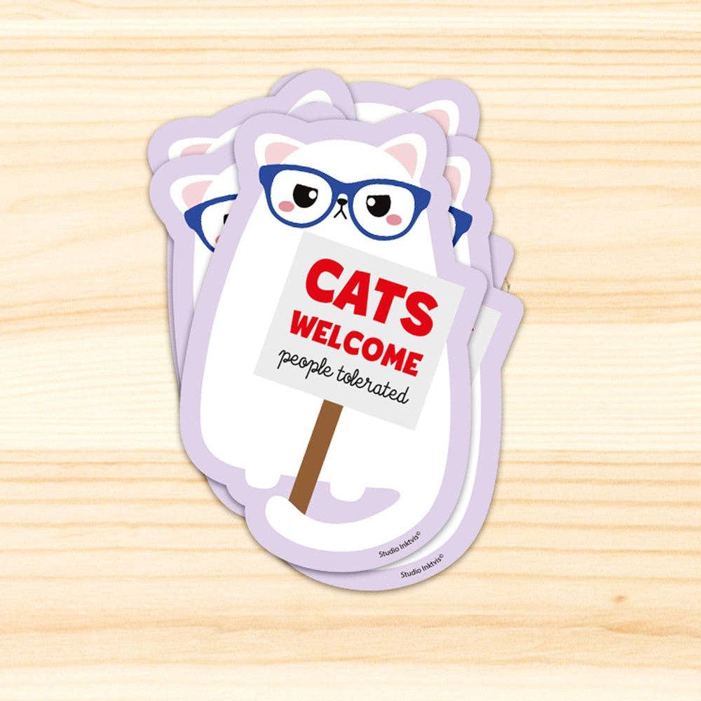 Klistremerke - Cats Welcome People Tolerate
