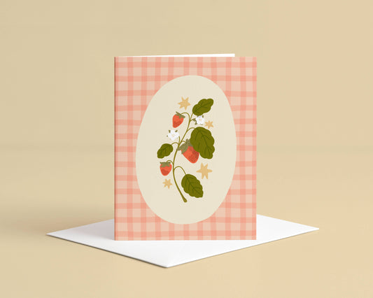 Strawberry Gingham - Dobbelt Kort
