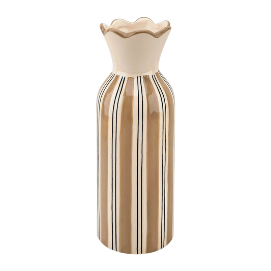 Beige Stripet Vase