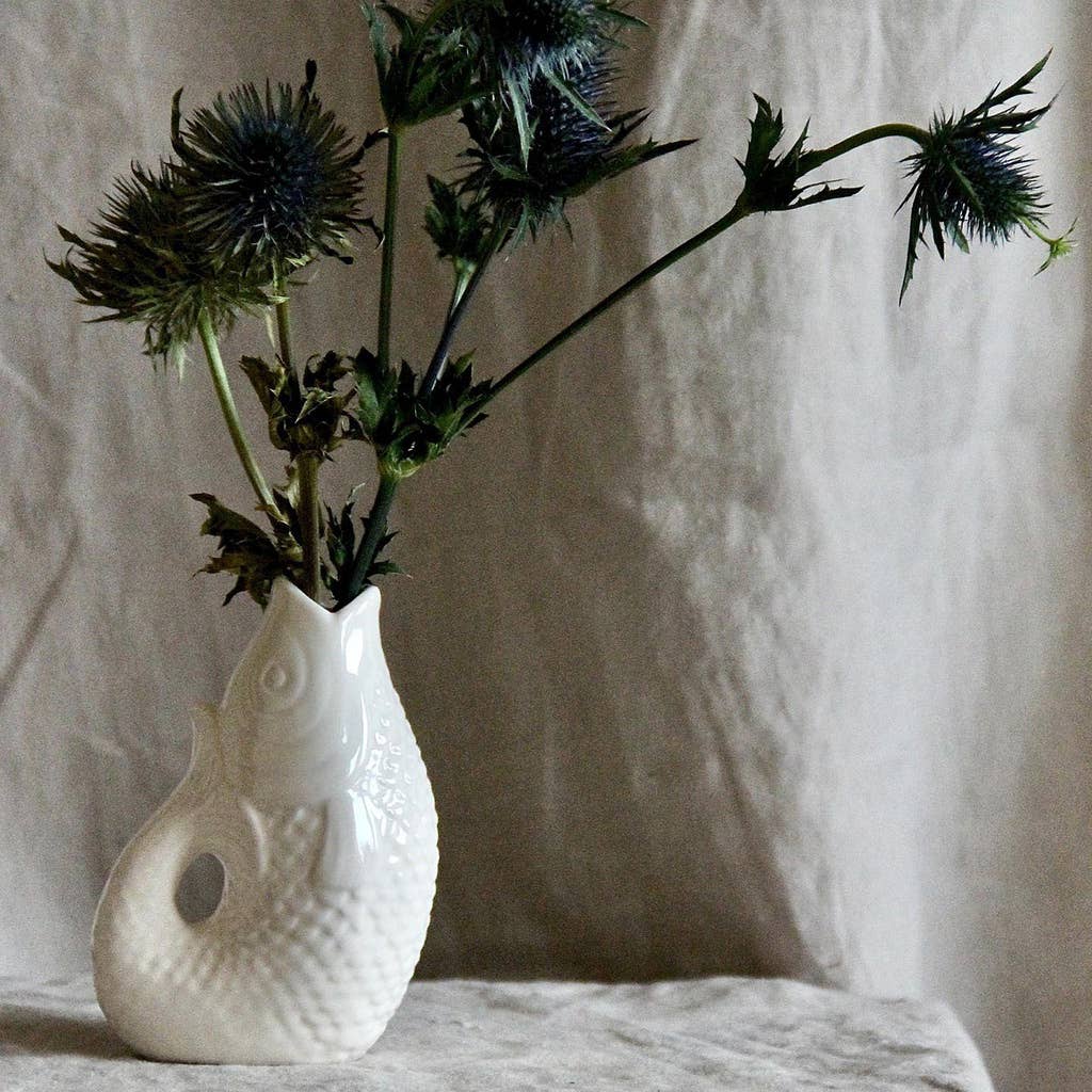 Liten Hvit Fisk Vase