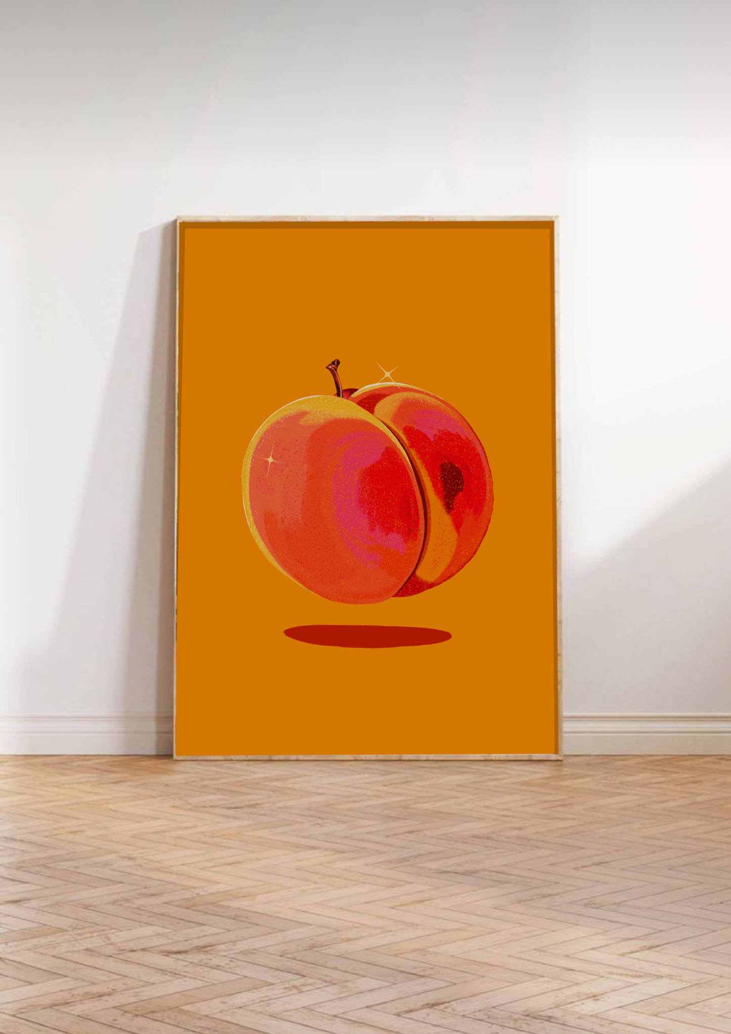 Peach Fruit Kunsttrykk A4